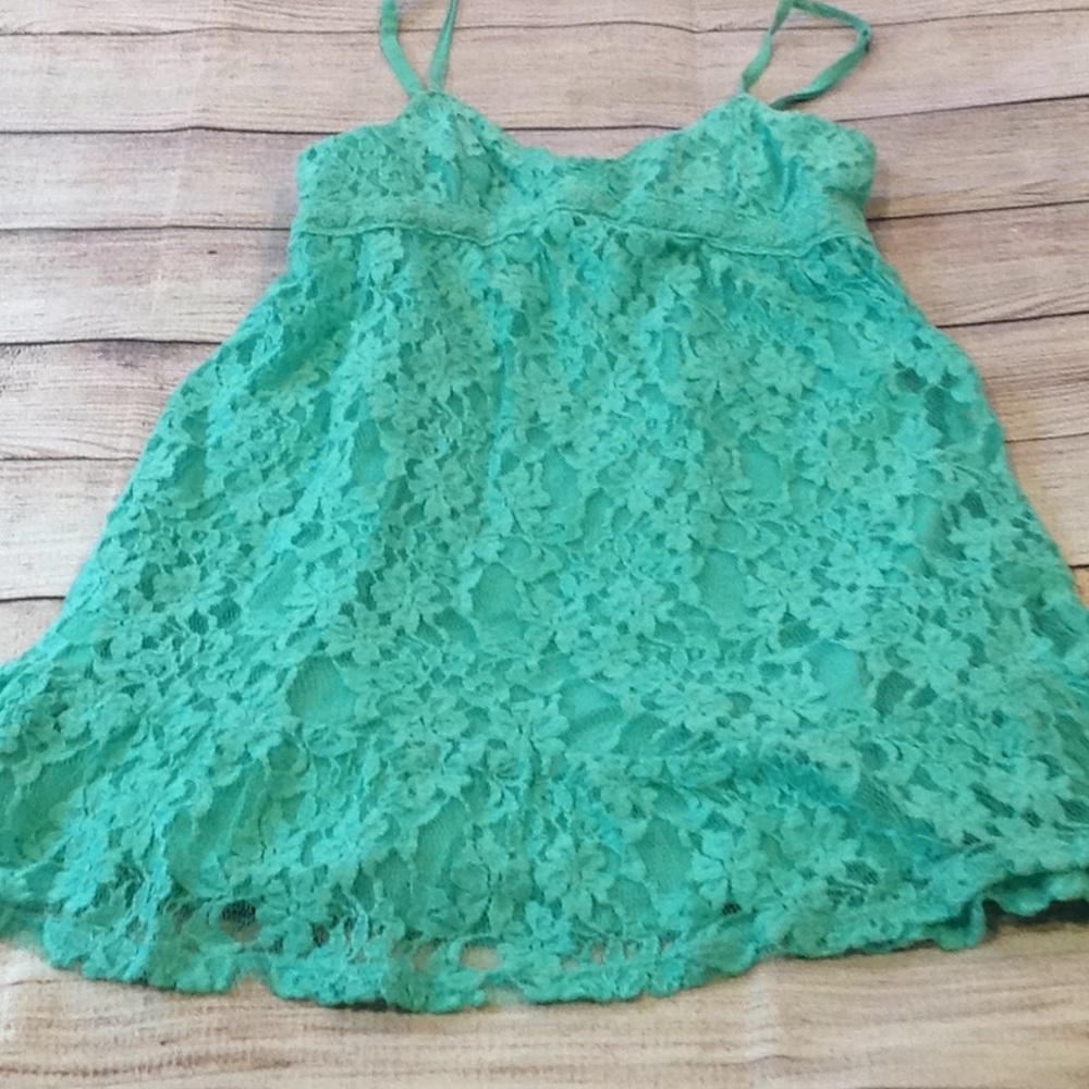 Green lace dress, size xs